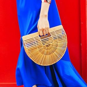 Ark Shaped Bamboo purse NIB